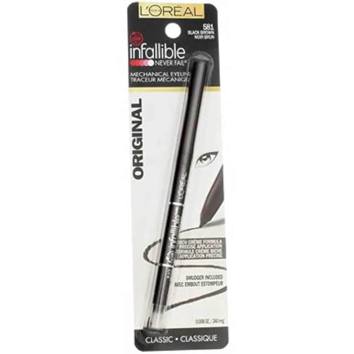 L'Oreal Paris Infallible Never Fail Mechanical Eyeliner Pencil Black Brown 0.008 oz (Pack of 2) | Smudge-Proof Up to 16 Hours - view 8