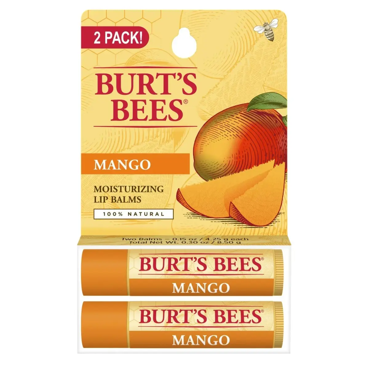 Burt's Bees Mango Lip Balm 0.15 oz (0.44 ml) | Natural Origin Conditioning Treatment - main product image