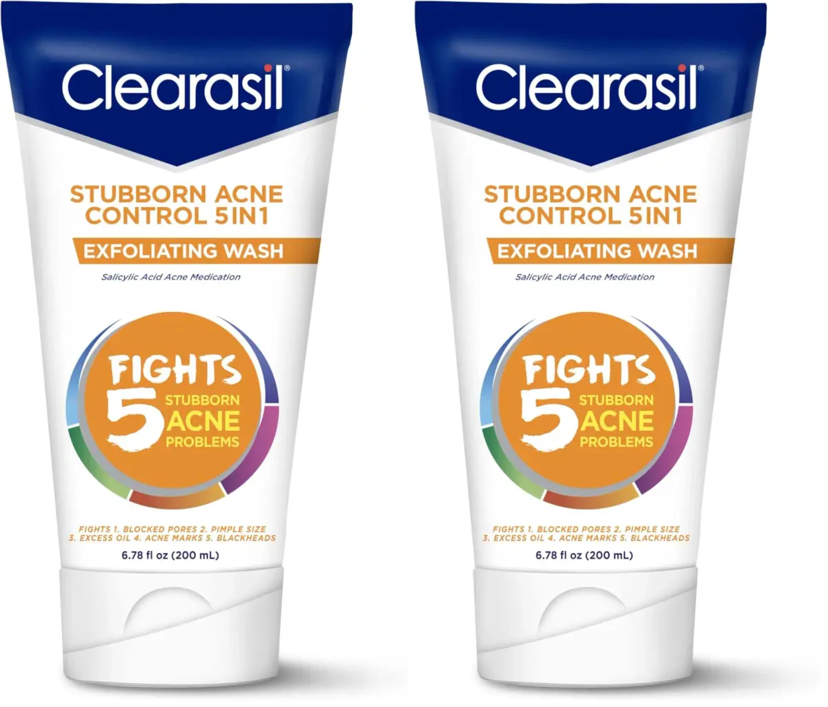 Clearasil Stubborn Acne Control 5in1 Exfoliating Wash 400ml (13.56 fl oz) | Maximum Strength Salicylic Acid - main product image