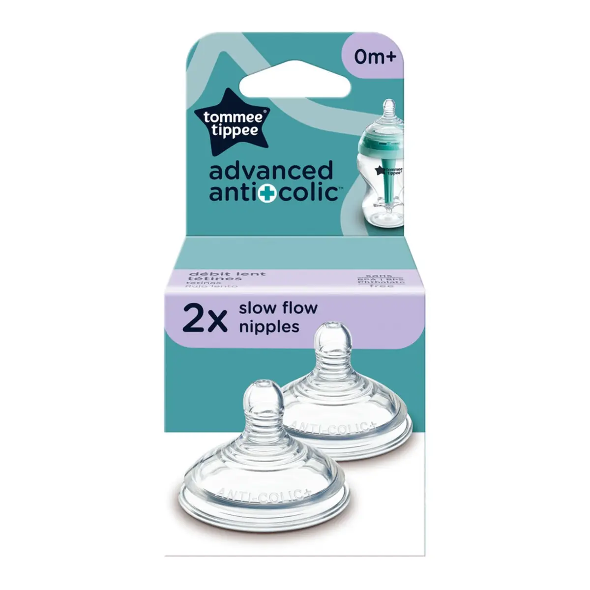 Tommee Tippee Advanced Anti-Colic Nipples Slow Flow 4 Count (0.11 lb) | Gentle Latch for Breastfeeding Transition - view 8