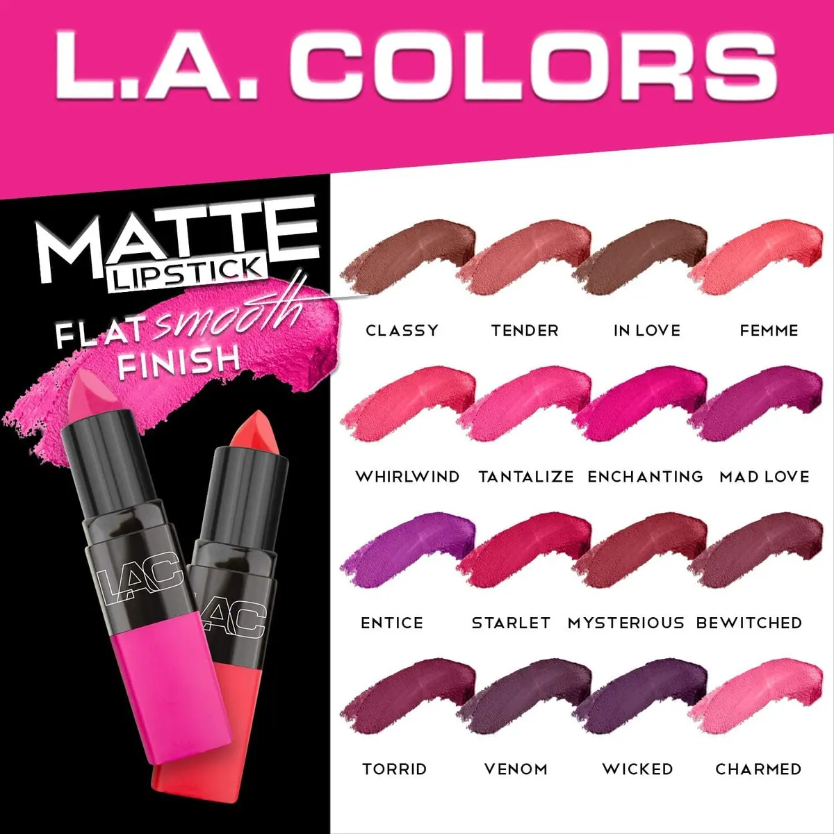 L.A. COLORS Matte Lipstick, Starlet 1 Ounce (Pack of 2) | Bold, Vibrant, Long-Lasting Matte Finish - view 4