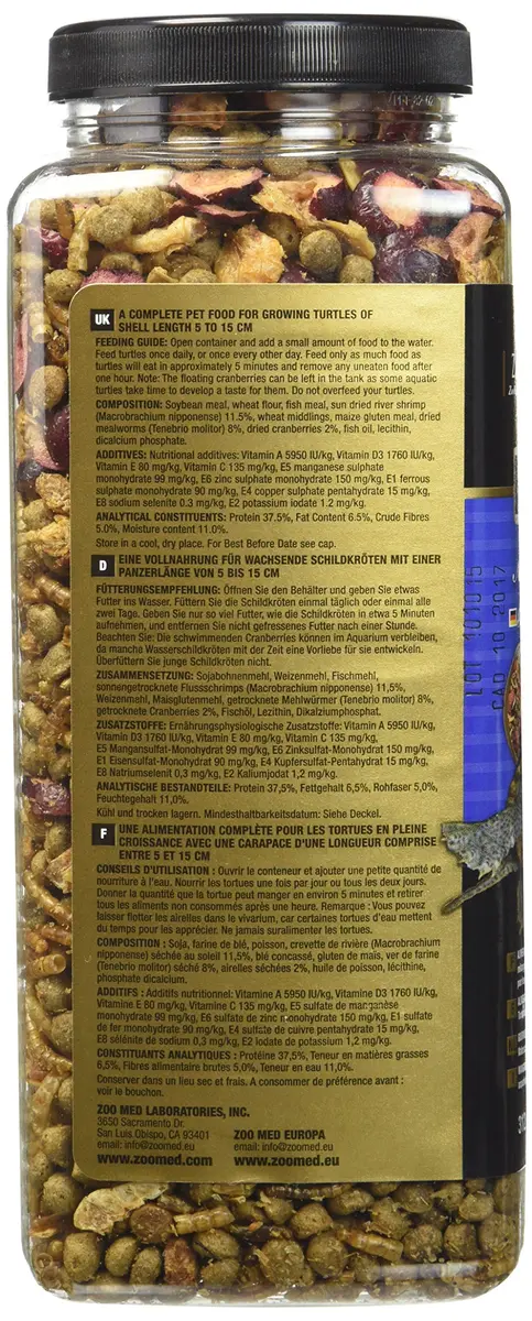 Zoo Med Gourmet Aquatic Turtle Food 22 oz (1.7 lb) | High Protein Treat for Growing Turtles - view 2