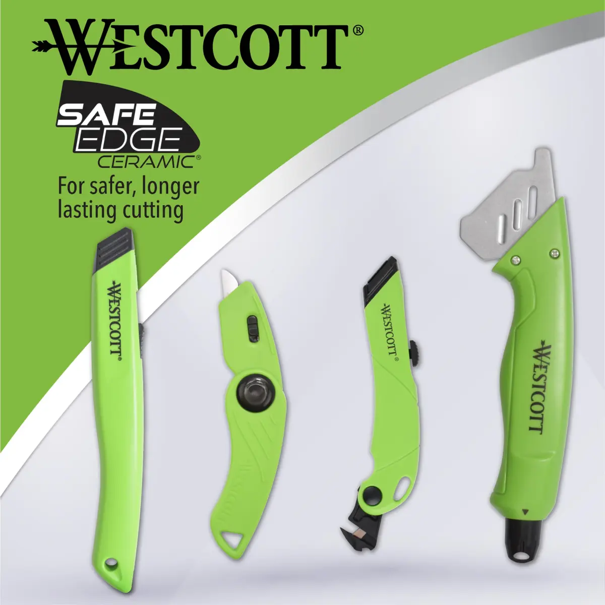 Westcott Box Cutter Safety Ceramic Utility Knife 2-Pack | Safe, Retractable, Durable - view 5