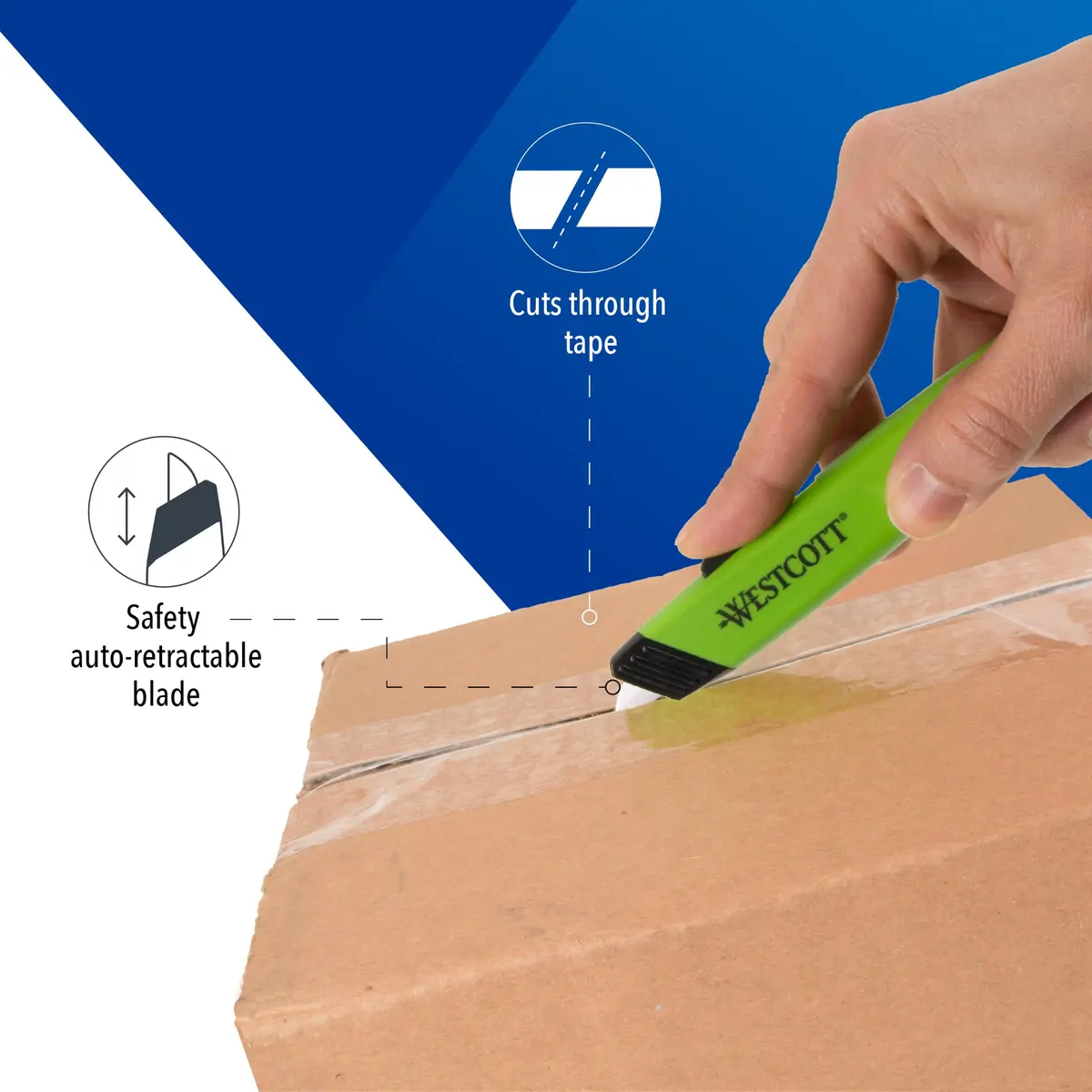Westcott Box Cutter Safety Ceramic Utility Knife 2-Pack | Safe, Retractable, Durable - view 3
