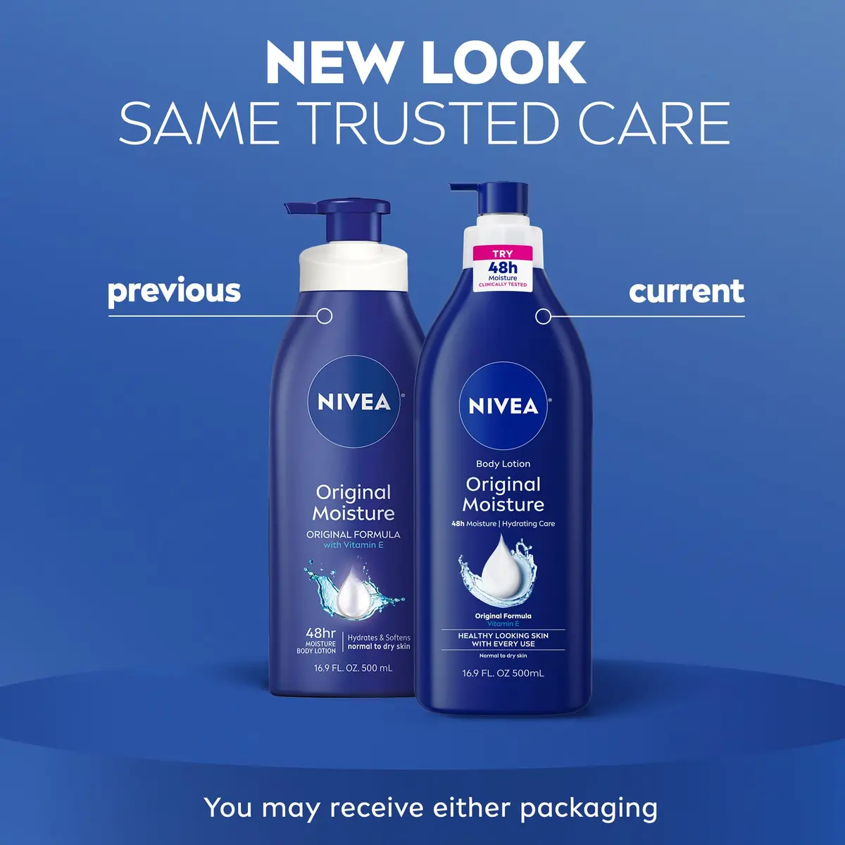 NIVEA Original Moisture Body Lotion with Vitamin E, 16.9 Fl Oz (Pack of 2) | 48-Hour Deep Nourishing Moisture for Normal to Dry Skin - view 2