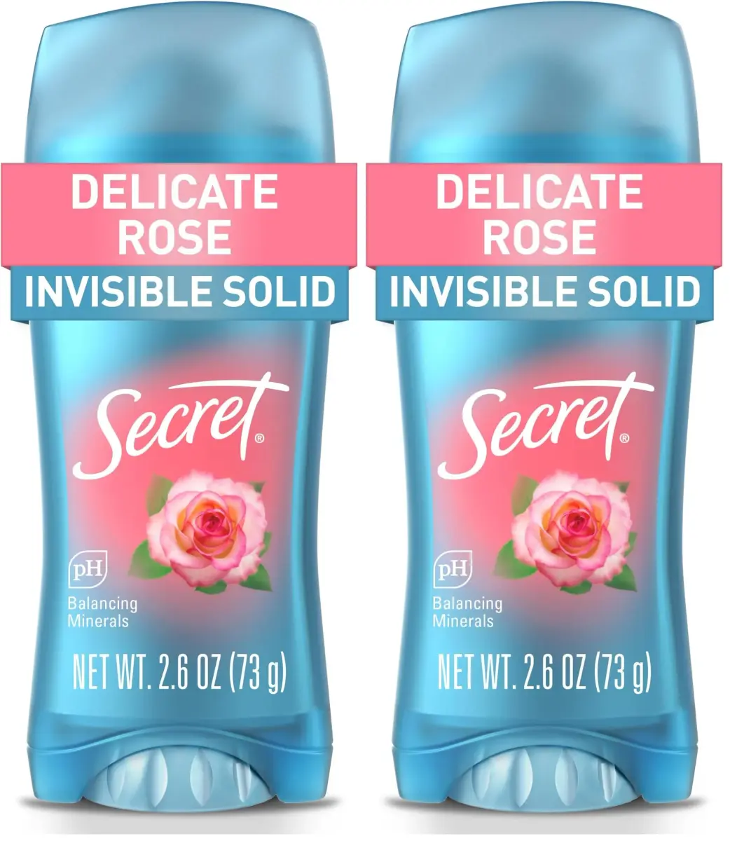 Secret Invisible Solid Antiperspirant Deodorant for Women, Rose Scent, 2.6 oz (Pack of 2) - main product image