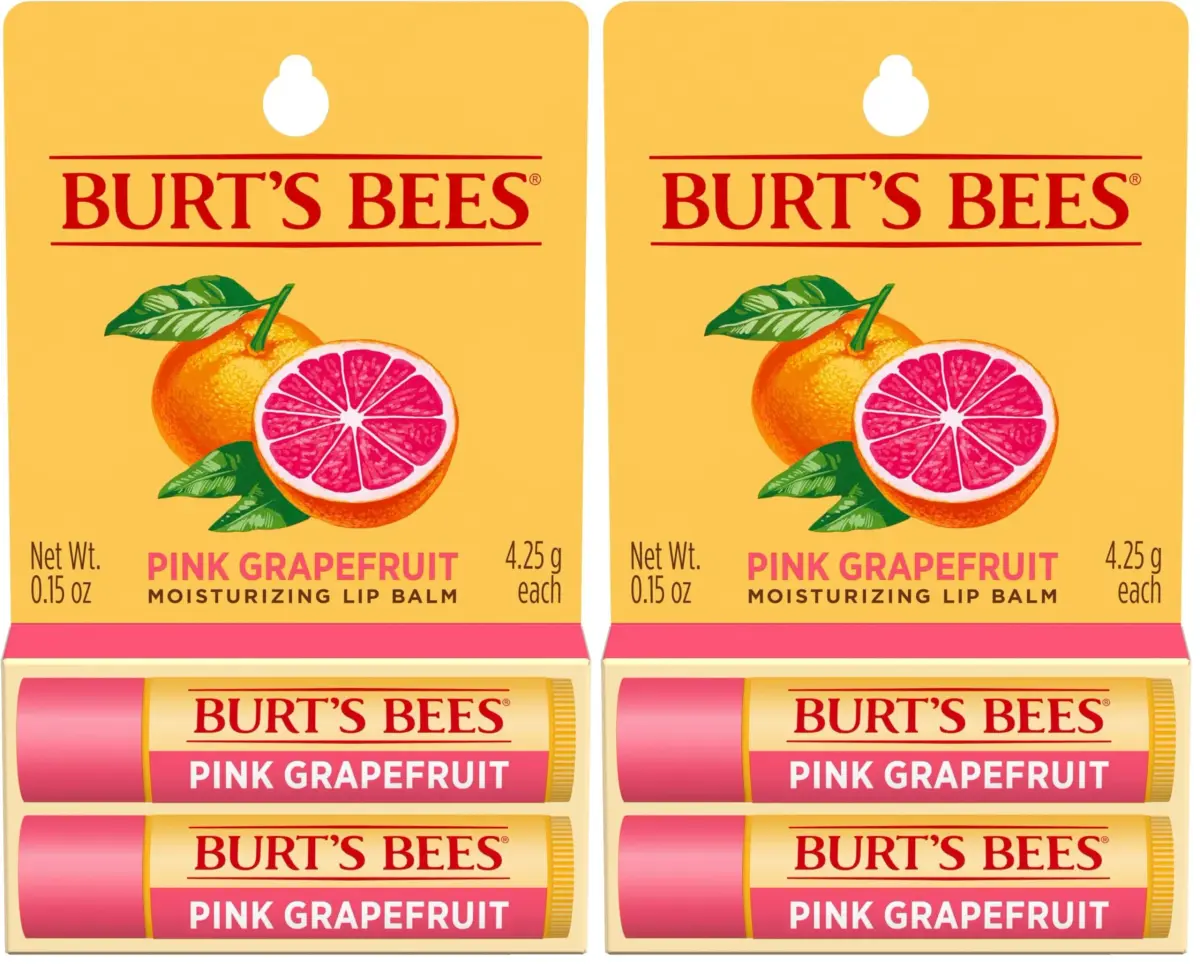 Burt's Bees Pink Grapefruit Tint-Free Lip Balm 2 Count | Natural Conditioning Lip Treatment - main product image