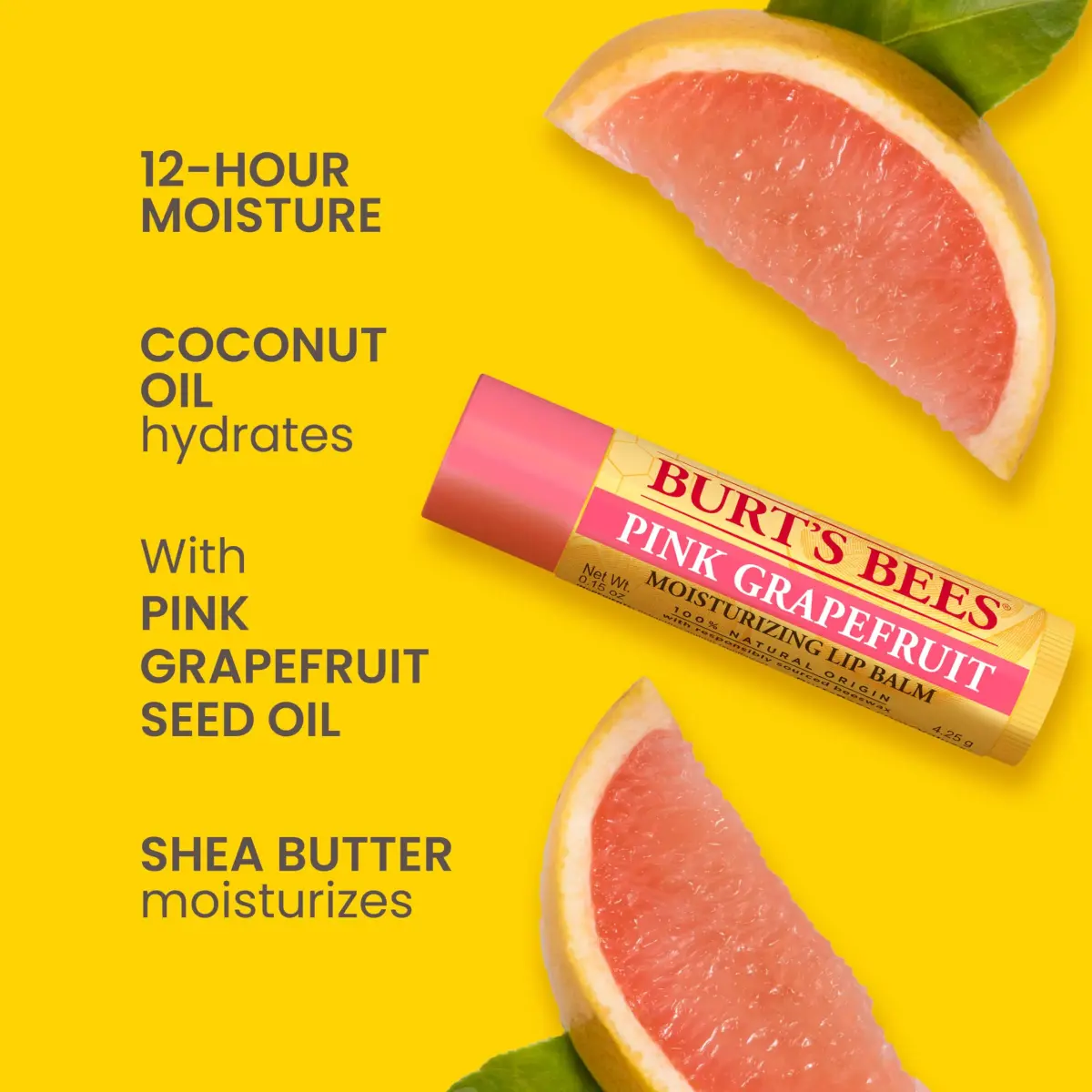 Burt's Bees Pink Grapefruit Tint-Free Lip Balm 2 Count | Natural Conditioning Lip Treatment - view 2
