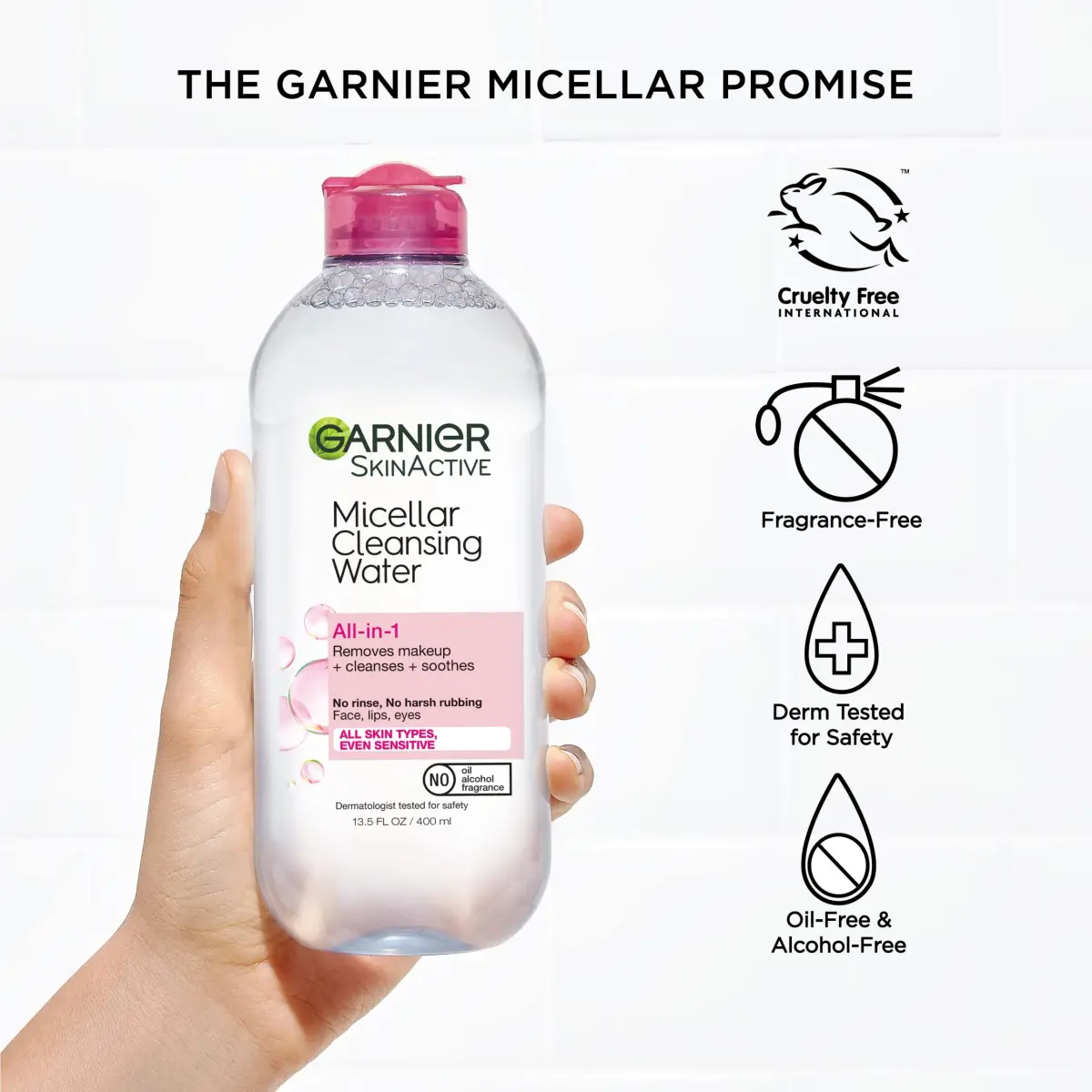 Garnier Micellar Cleansing Water, All-in-1 Makeup Remover & Facial Cleanser, For All Skin Types, 200mL (6.8 Fl Oz) | Dermatologist & Ophthalmologist Tested - view 6