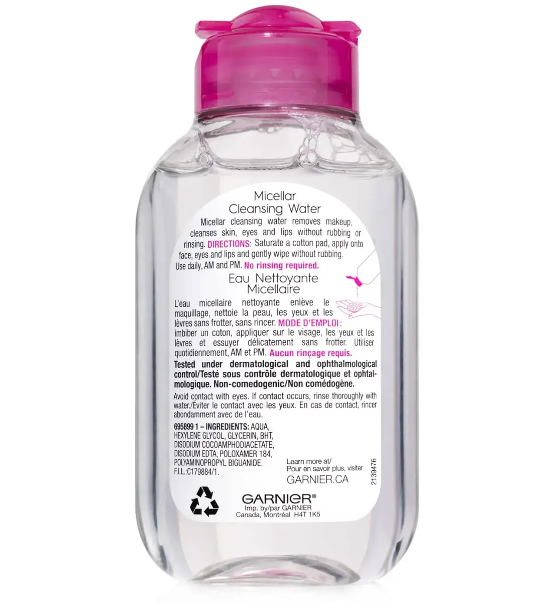 Garnier Micellar Cleansing Water, All-in-1 Makeup Remover & Facial Cleanser, For All Skin Types, 200mL (6.8 Fl Oz) | Dermatologist & Ophthalmologist Tested - view 9