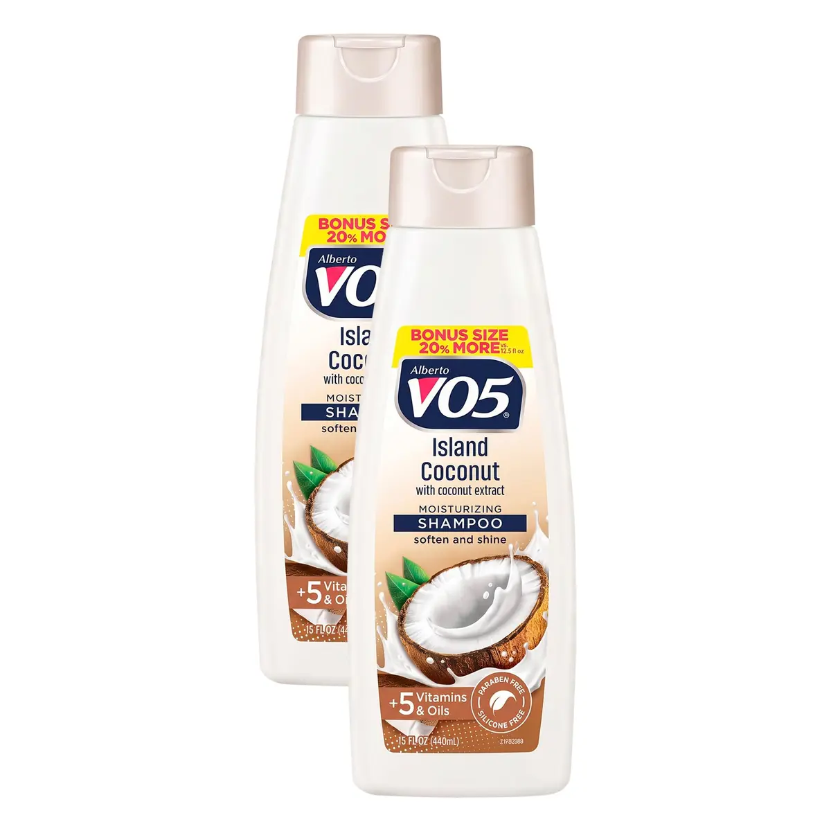 VO5 Island Coconut Moisturizing Shampoo 15 oz | Hydrating, Coconut Milk & Vitamin E, Long Lasting Fragrance - main product image