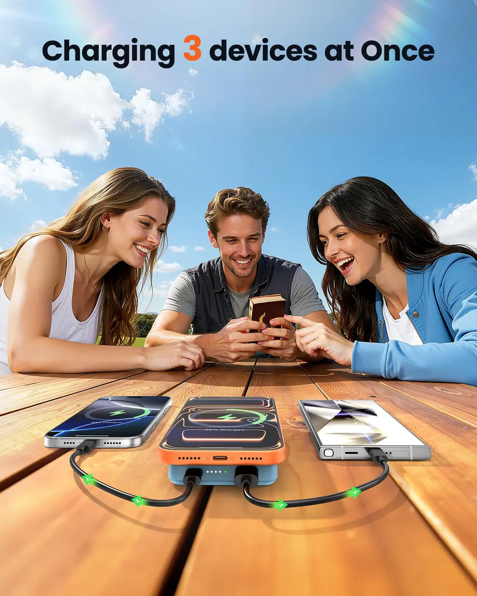 COOAV Power Bank 12000mAh Magnetic Portable Charger | Fast Wireless & USB-C Support - view 6