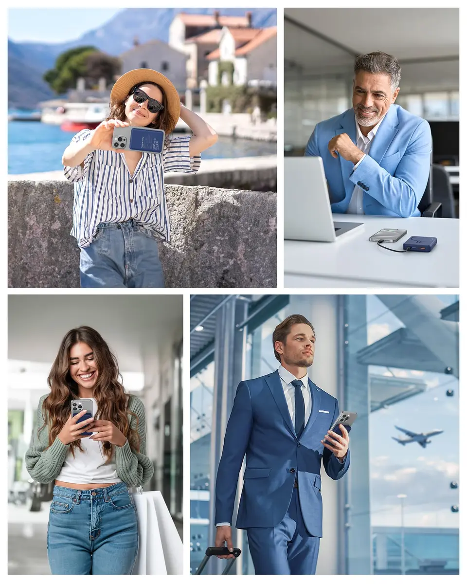 COOAV Power Bank 12000mAh Magnetic Portable Charger | MagSafe Compatible, Fast Wireless & USB-C Power - view 7