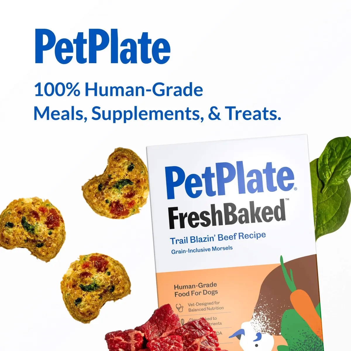 PetPlate Trail Blazin' Beef Air-Dried Dog Food | Human-Grade, Grain-Inclusive, 2lbs - view 8