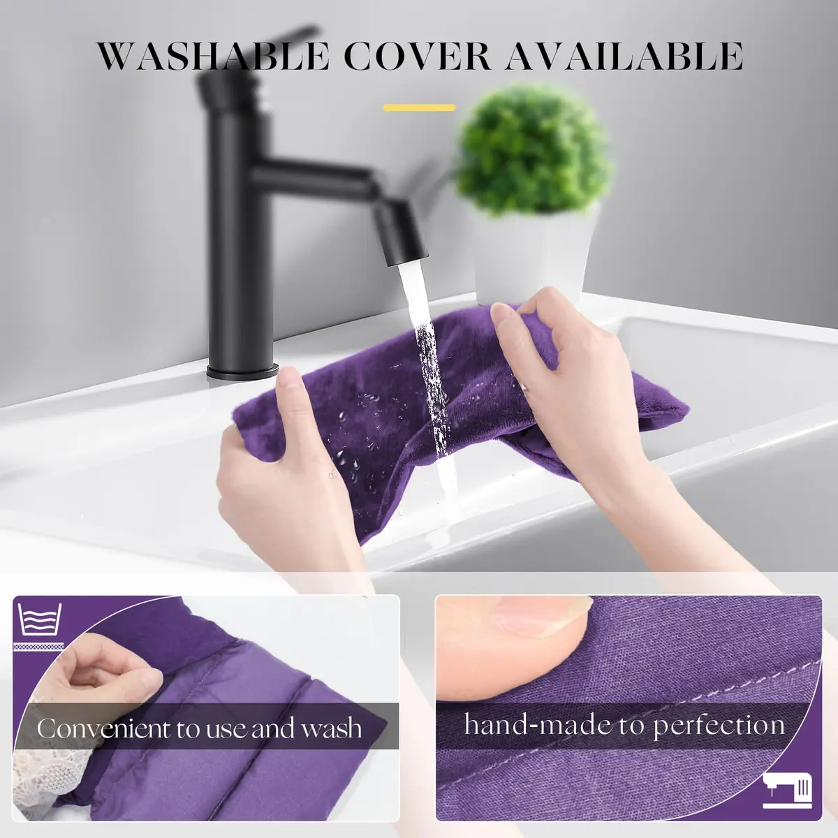 uncn Microwavable Heating Pad 13x7 Inch | Lavender Scent, Moist Warm Compress, Non-Electric & Portable - view 6