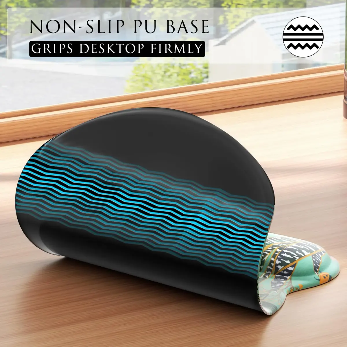 MROCO Ergonomic Mouse Pad Gel Wrist Rest, 9.4 x 8.1 inches, Garden Whispers | Comfortable Support for Daily Use - view 6