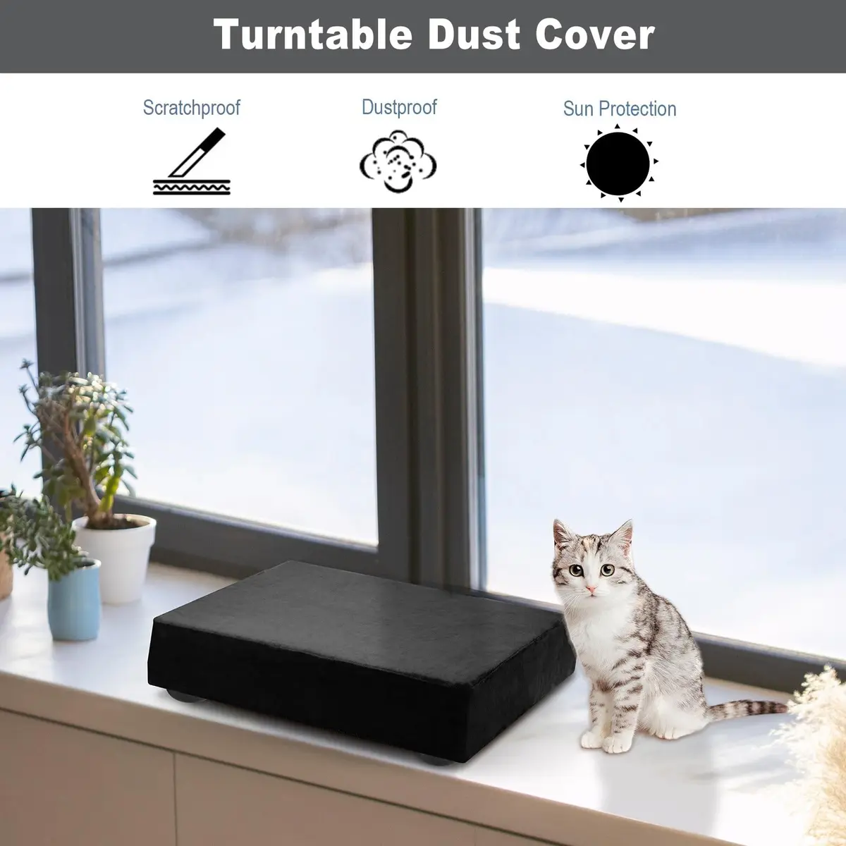 TXEsign Black Stretch Fleece Dust Cover for Audio-Technica AT-LP120XUSB & AT-LP120XBT-USB Turntables | Protects from Dust & Scratches - view 4