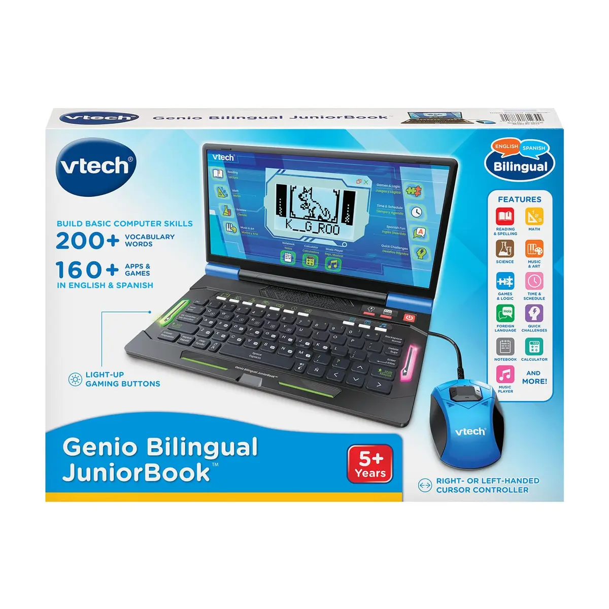 VTech Genio Bilingual JuniorBook Learning Laptop for Kids | Educational & Bilingual Toy (11.3" x 7.5" x 1.4") - view 7
