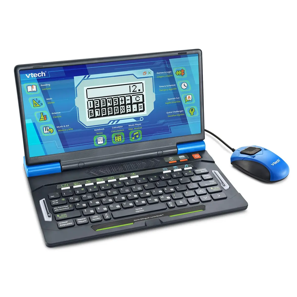 VTech Genio Bilingual JuniorBook Learning Laptop for Kids | Educational & Bilingual Toy (11.3" x 7.5" x 1.4") - view 2