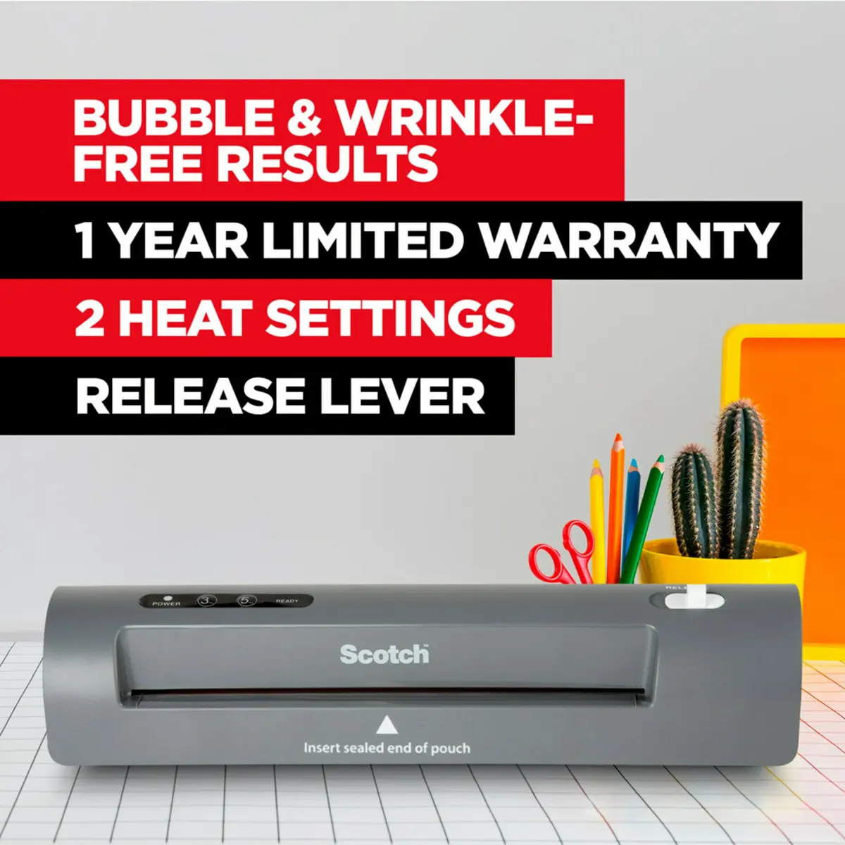 Scotch Thermal Laminator and Pouch Bundle, 9" Wide | Professional Finish for School & Office - view 2