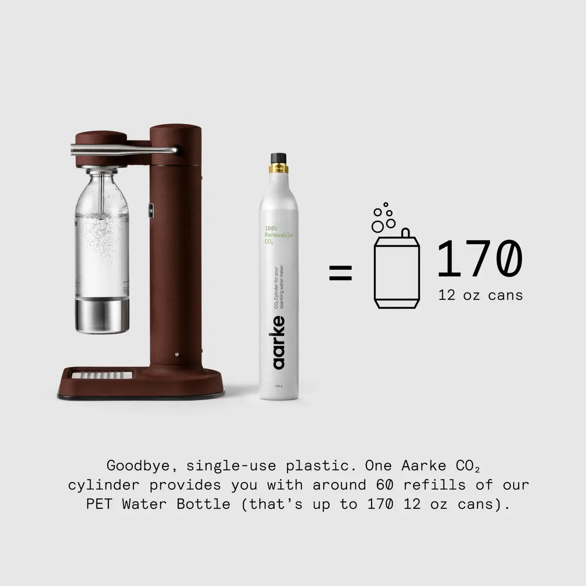 aarke Carbonator 3 - Premium Sparkling Water Maker, Burgundy | Stainless Steel, Cordless Soda Machine for Home - view 2