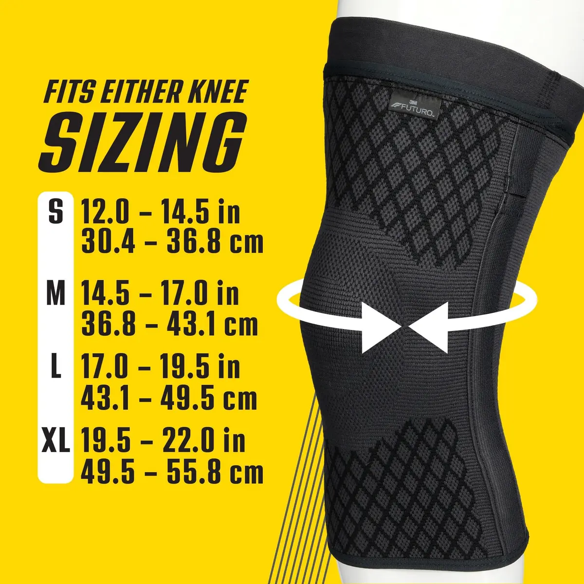 FUTURO Premium Compression Knee Sleeve with Stabilizers Large | Support for Arthritis & Swelling - view 6