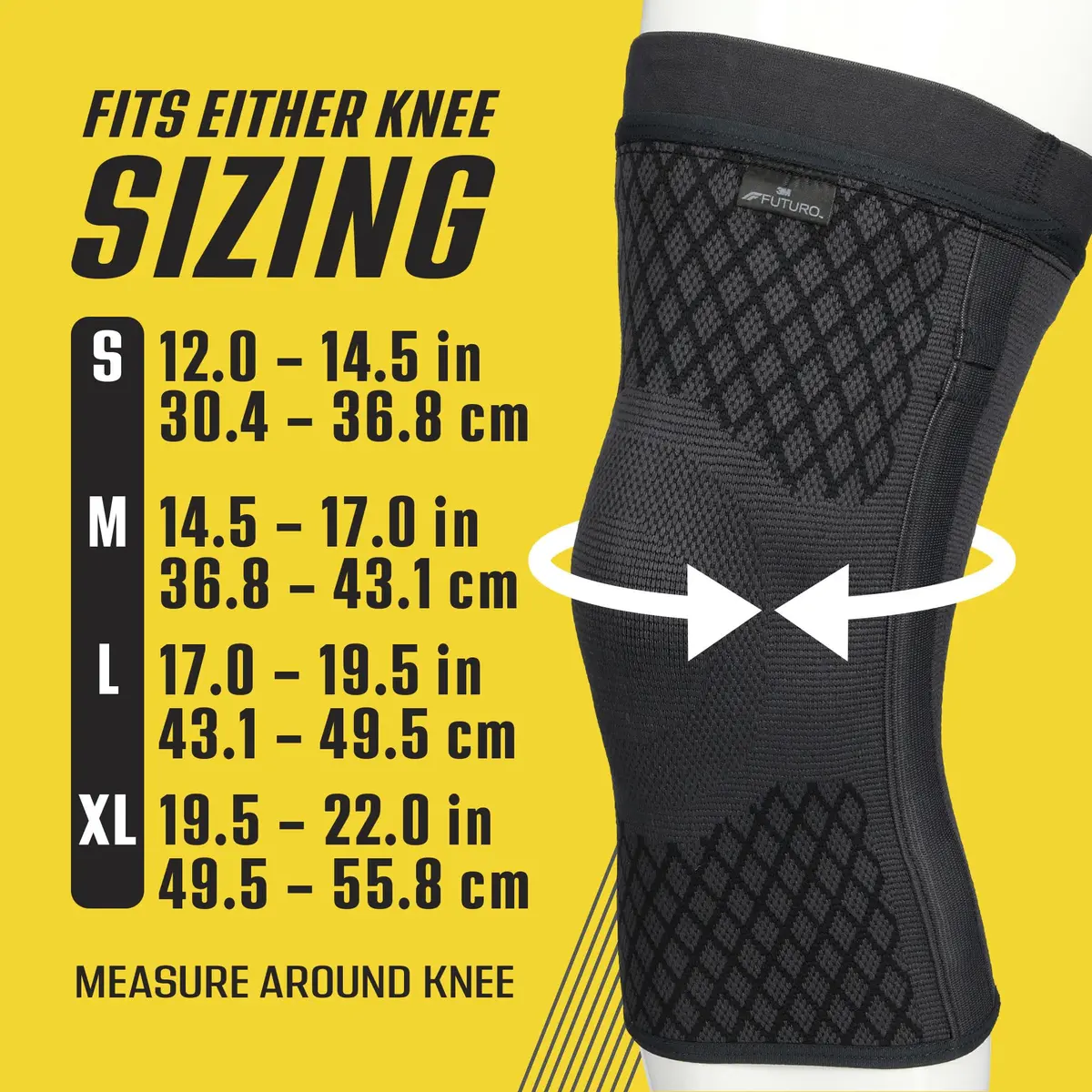 Futuro Premium Compression Knee Sleeve with Stabilizers | Advanced Customizable Support for Arthritis & Swelling - view 6