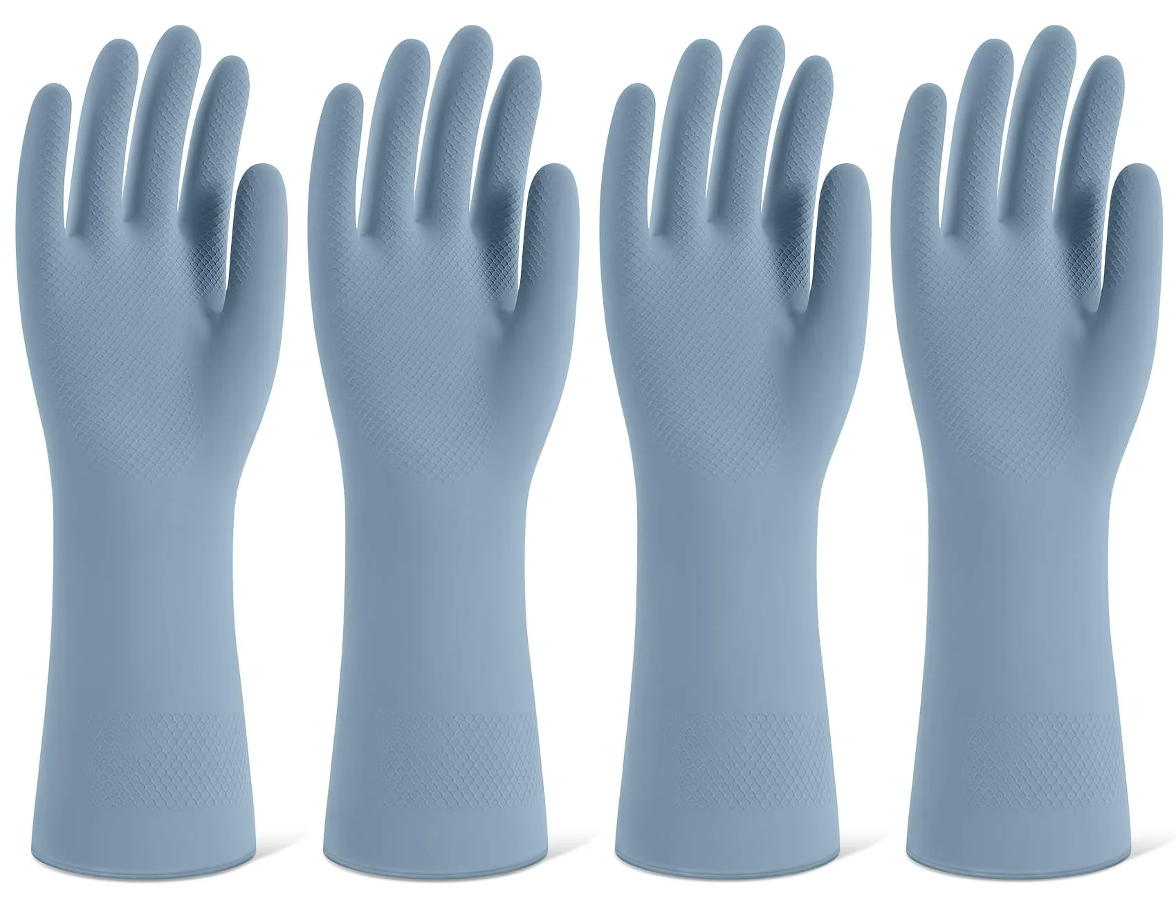 SIFANGKE Blue Rubber Cleaning Gloves with Flocked Lining, Medium (4 Pairs) | USA Imported for Household Cleaning - main product image