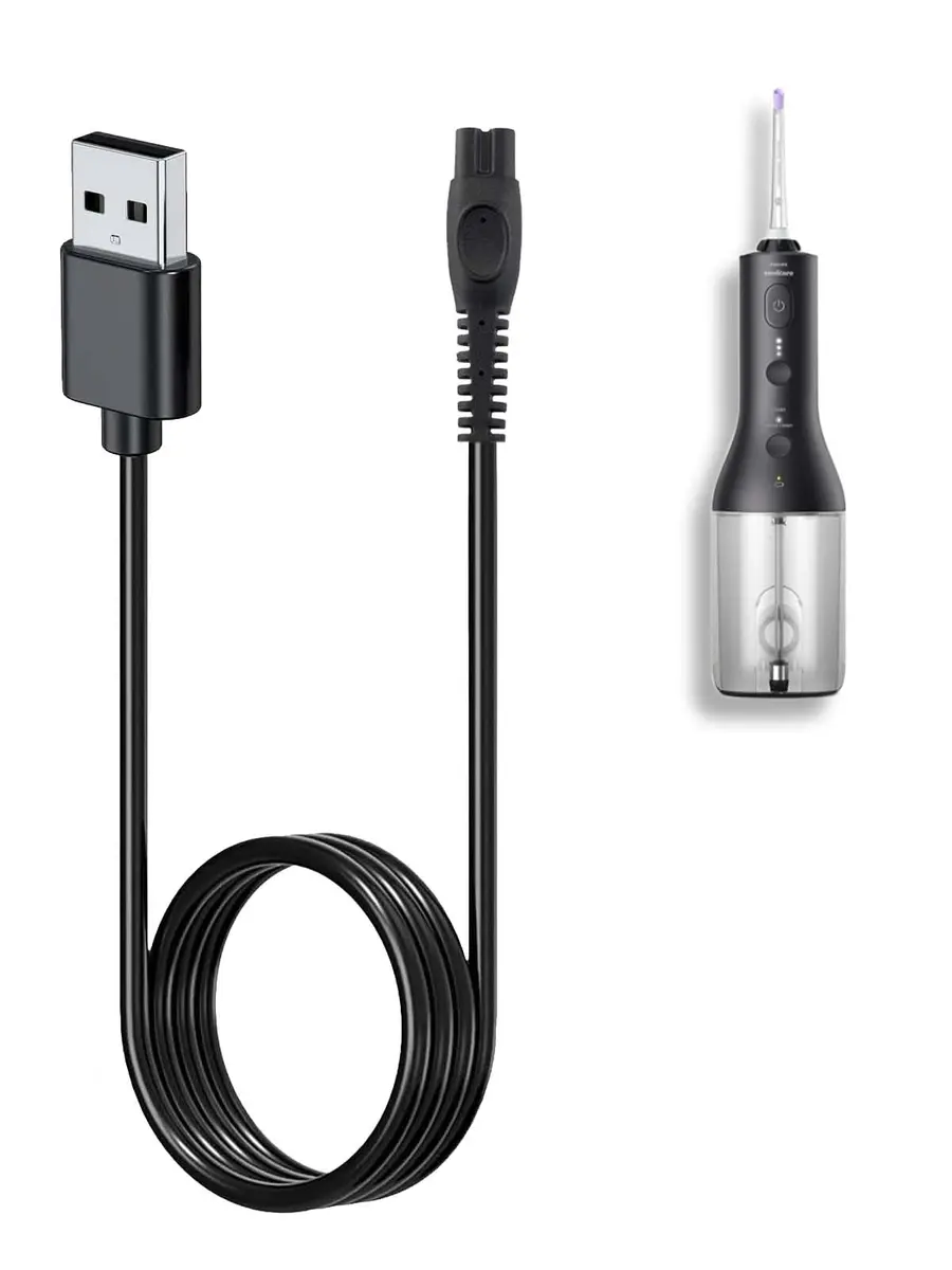 NOUKAJU USB Charging Cable for Philips Sonicare HX3826/23 Power Flosser, 1m (3.28ft) Black | Replacement Charger Cable - main product image