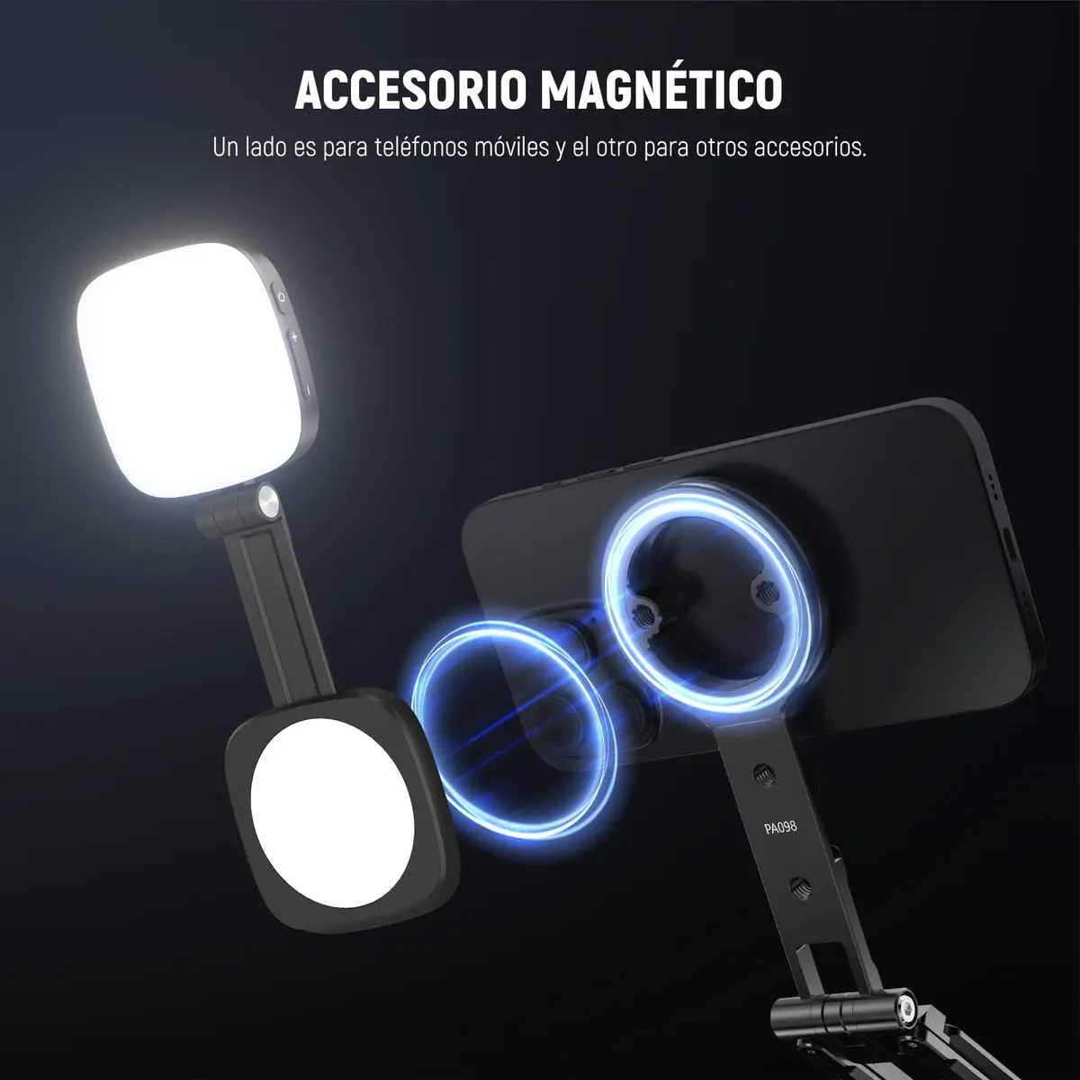 NEEWER Magnetic Phone Tripod Holder Stand with 1/4" & Arca Mount, Cold Shoe Grip for MagSafe iPhones & Androids (PA098) - view 4