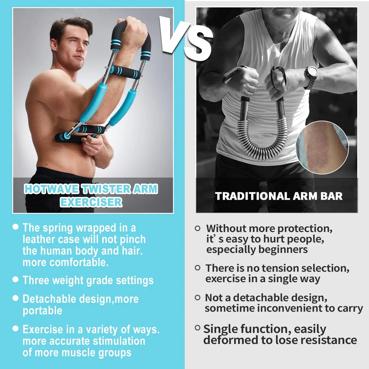 HOTWAVE Twister Arm Trainer 40-110 lbs | Portable Chest & Arm Workout Equipment for Men & Women - view 7