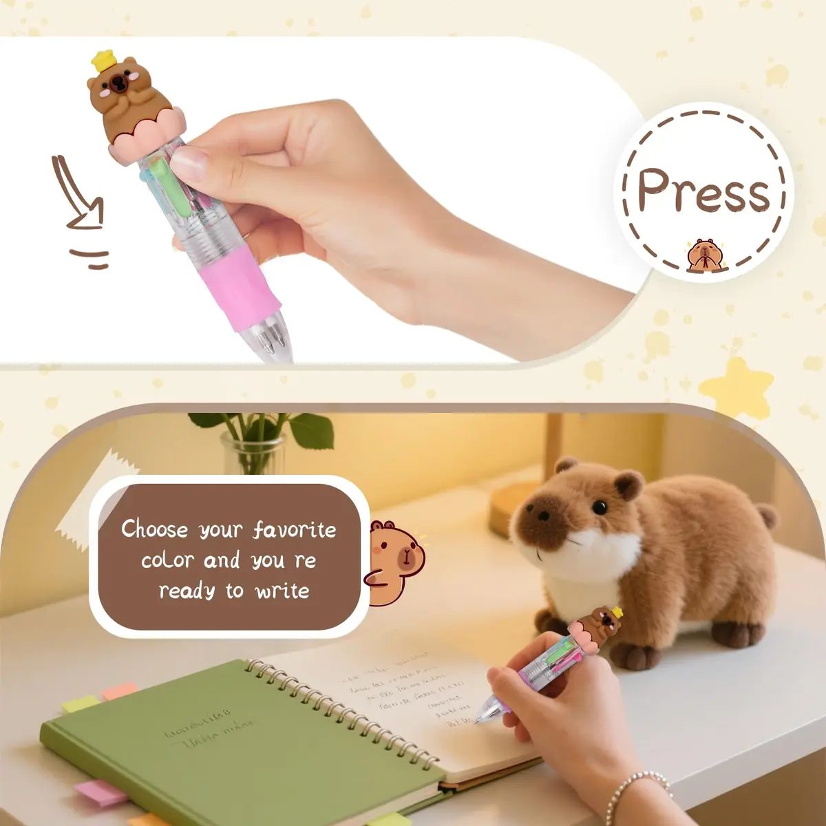 CZWZ 30Pcs Mini Multicolor Pens in One 4-in-1 Cute Pens Bulk | Fun Gift for Kids & Students - view 6
