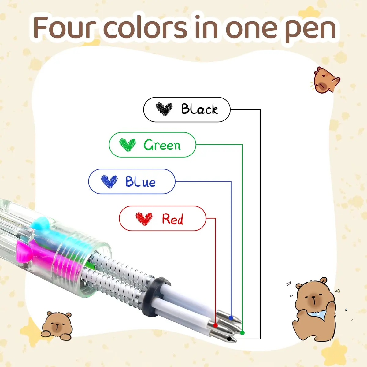 CZWZ 30Pcs Mini Multicolor Pens in One 4-in-1 Cute Pens Bulk | Fun Gift for Kids & Students - view 3