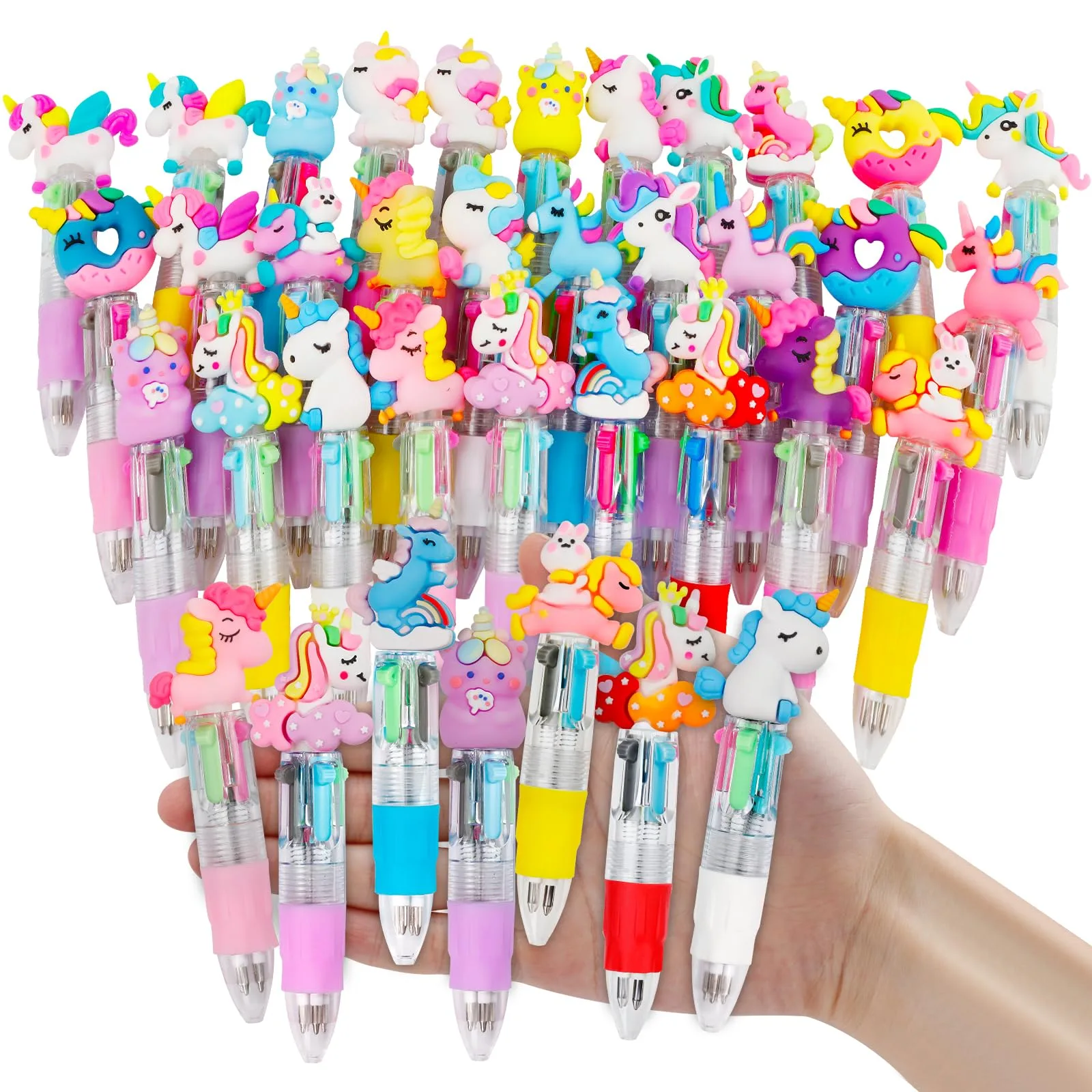 CZWZ 30-Pack Mini Multicolor 4-in-1 Ballpoint Pens | Cute Animal Designs for Kids' Parties - main product image