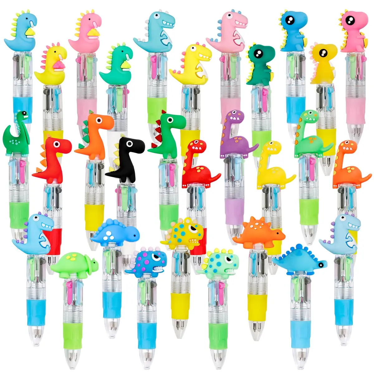 CZWZ 30Pcs Mini Multicolor Pens in One 4-in-1 for Kids | Dinosaur Design, Assorted Ink, Compact & Fun (70-120 chars) - main product image