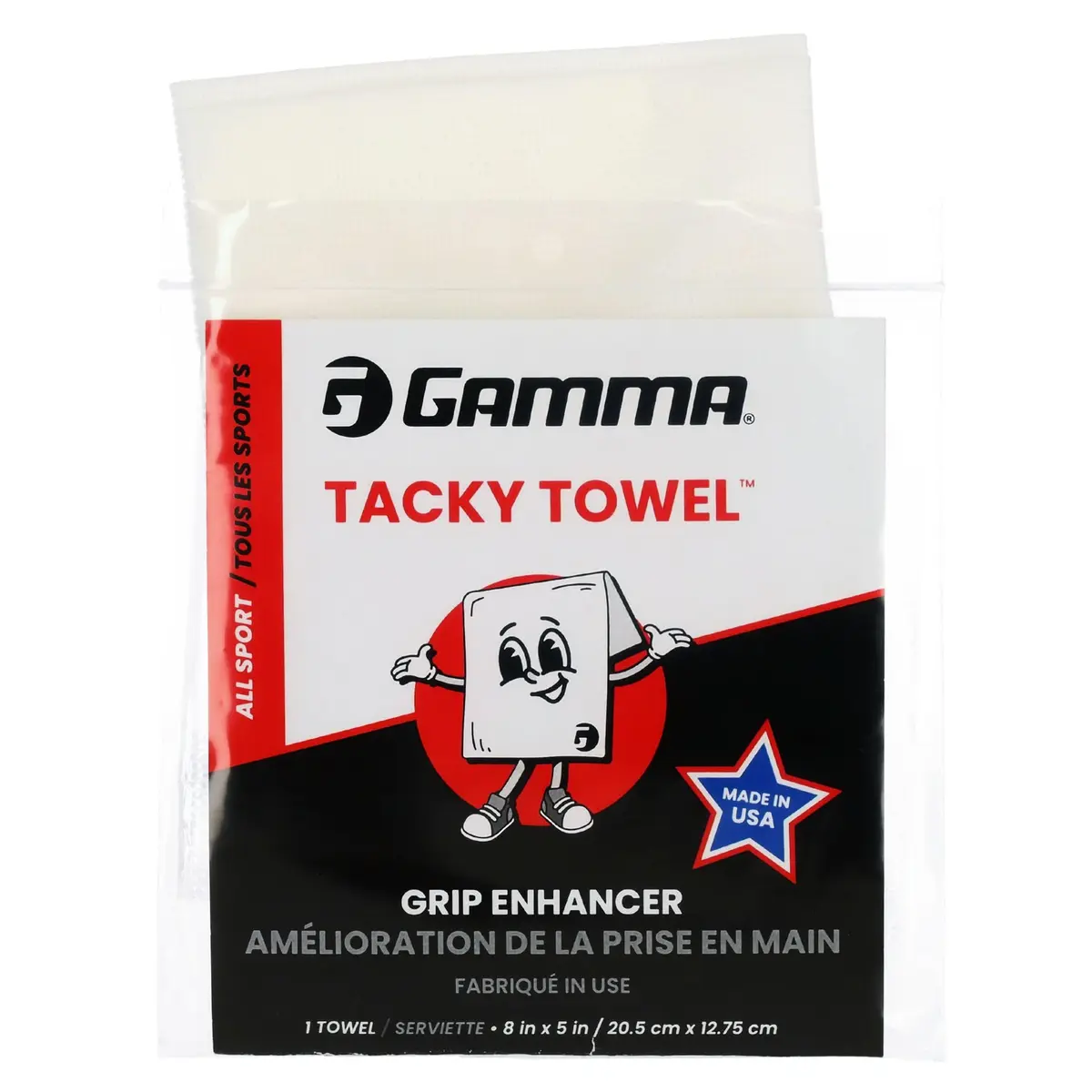Gamma Tacky Towel for Tennis & Pickleball | Grip Enhancer for Sweaty Hands | Pocket-Sized Control Aid - main product image