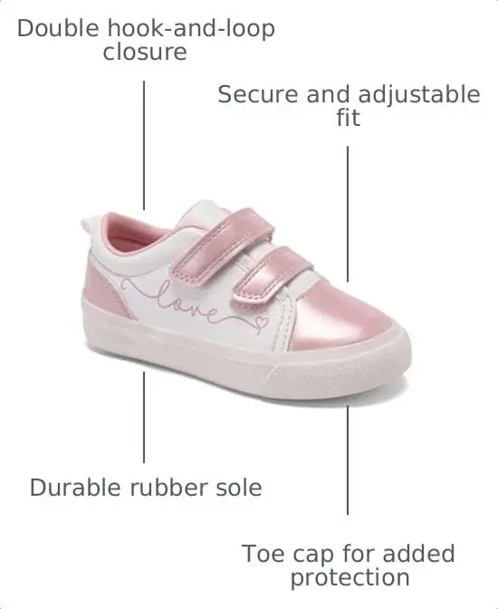 Carter's Flori White Multi Sneakers | Double Hook & Loop Closure, Low Top, Casual Style (10 in, US Little Kid) - view 3
