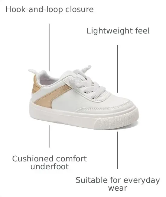 Carter's Arianna White/Gold Sneakers | Slip-On Casual Kids Shoes - view 4