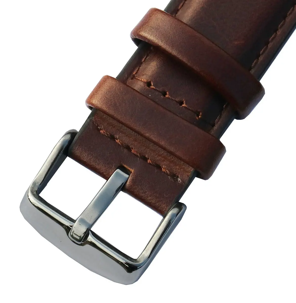 OTOPO Crocodile Pattern Leather Watch Band Compatible with Galaxy Watch 9/8/8 Classic 40mm 44mm 46mm, 2-Pack, Black+Brown - view 5