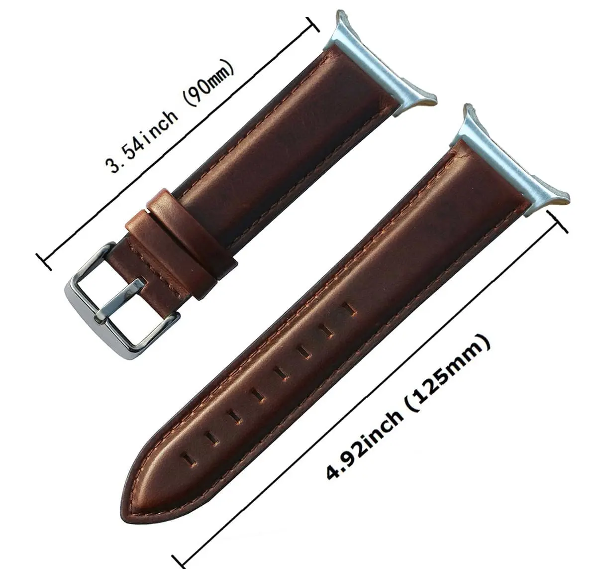 OTOPO Crocodile Pattern Leather Watch Band Compatible with Galaxy Watch 9/8/8 Classic 40mm 44mm 46mm, 2-Pack, Black+Brown - view 3