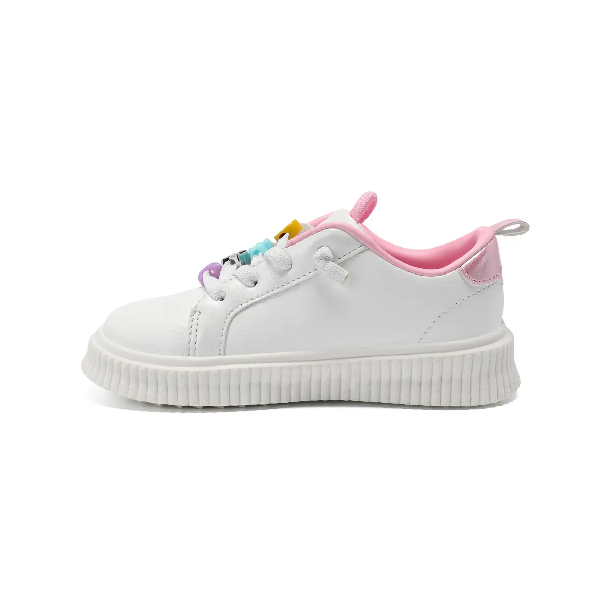 Carter's Tilsley White Sneakers for Girls | Playful Cartoon Design, Size 12 US - view 2