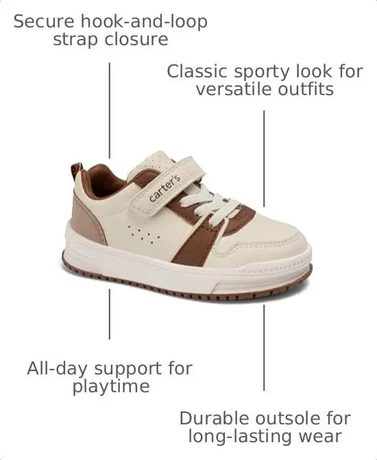 Carter's Tonie Cream Sneakers for Little Kids | Durable, Comfortable, Secure Fit - view 3