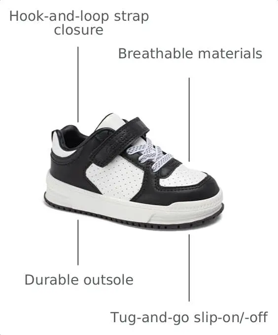 Carter's Ayngel Toddler Sneakers Black/White | Easy-On, Breathable, Durable - view 3