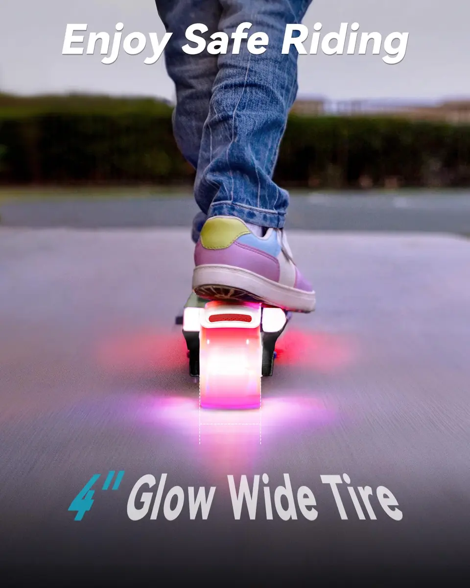 Gyroor KS2 Kids Electric Scooter, 5 MPH, LED Light-Up Wheels, Black | Safe, Adjustable & Light for Kids 6-12 - view 5