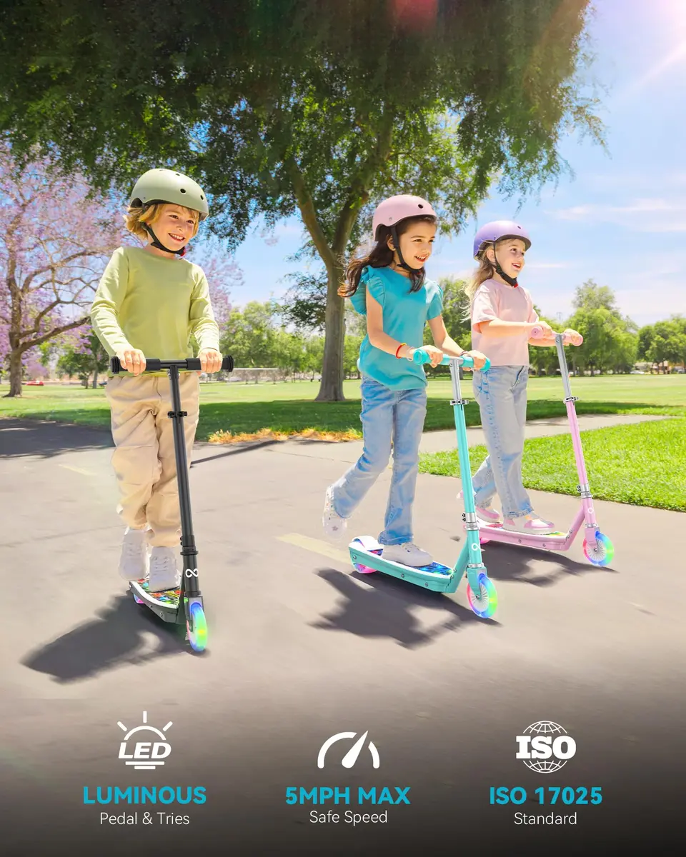 Gyroor KS2 Kids Electric Scooter 5 MPH 4in Wheels | LED Light-Up Wheels & Deck - view 2