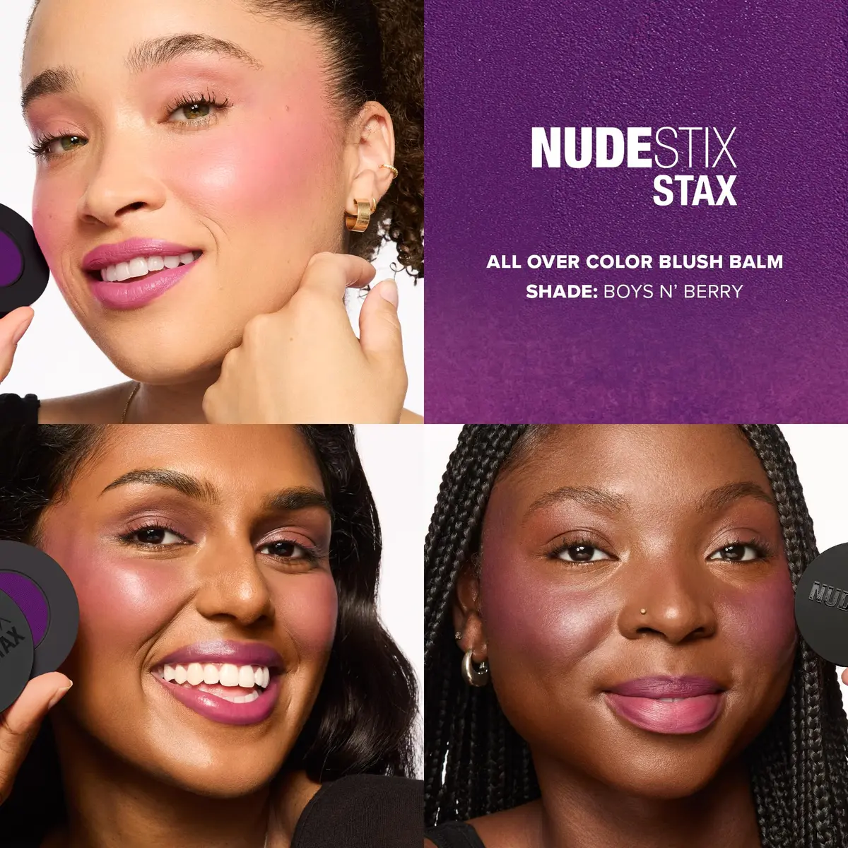 Nudestix STAX All Over Color Blush Balm 0.08 Oz | Multi-Use Cream Blush for Cheeks, Eyes & Lips with Soft Matte Finish - view 2