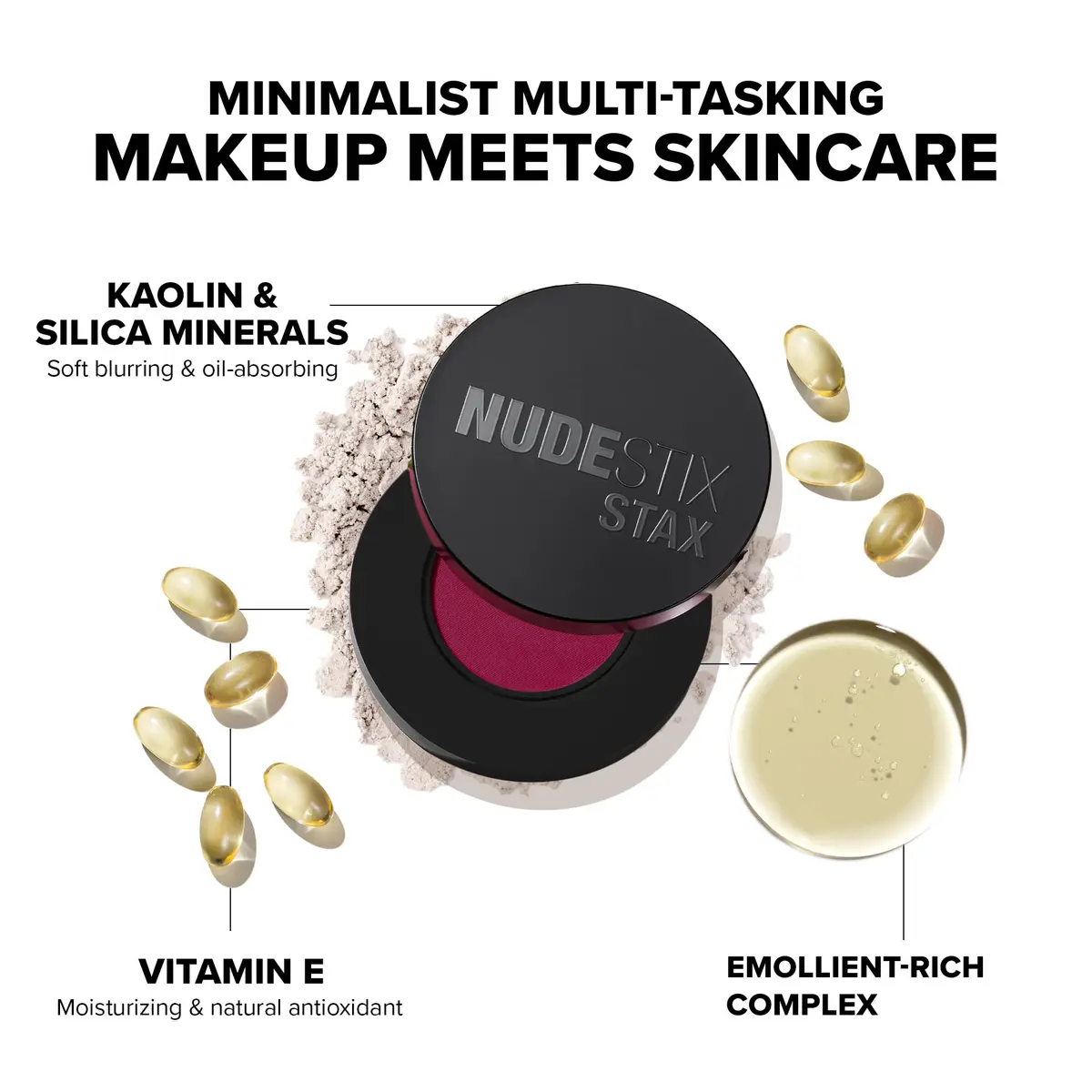 Nudestix STAX All Over Color Blush Balm 0.08 Oz | Multi-Use Cream Blush for Cheeks, Eyes & Lips with Soft Matte Finish - view 3
