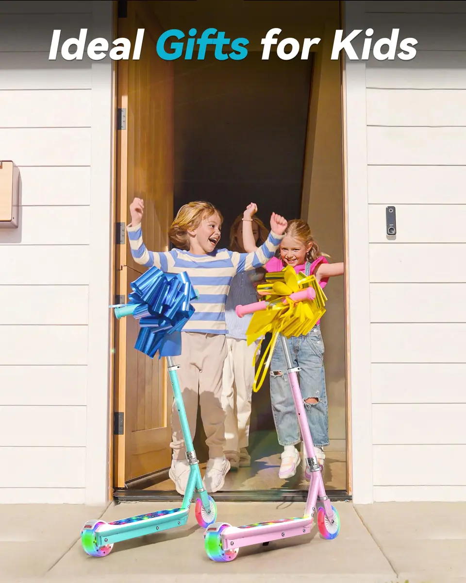 Gyroor KS2 Kids Electric Scooter Pink 5 MPH | LED Light-Up Wheels & Adjustable Handlebar - view 7