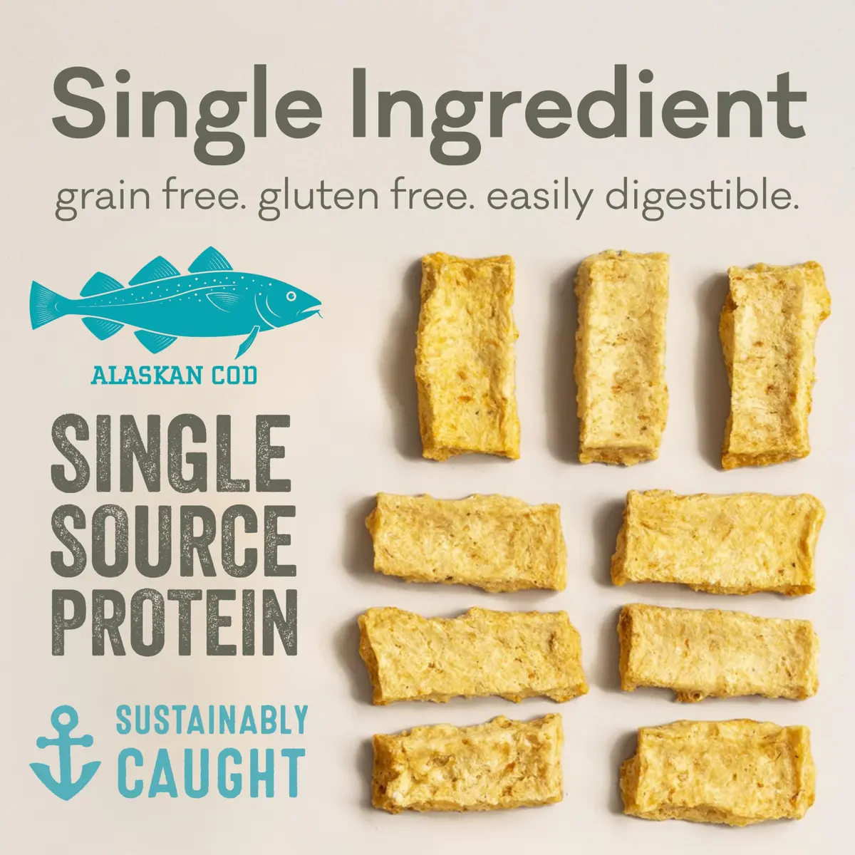 Polkadog Crunchy Alaskan Cod & Salmon Chip Dog Treats | Wild-Caught, Single-Ingredient, USA Made, 2.75oz (Variety 2Pk) - view 4