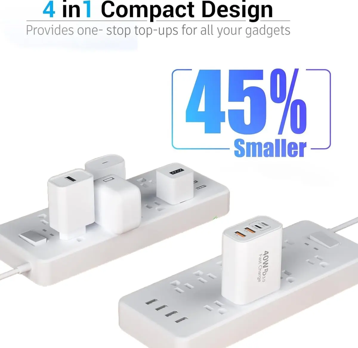 Dazana 40W MultiPort USB C Charger & 6FT Braided Cable | Fast Charging for iPhone & iPad - view 6